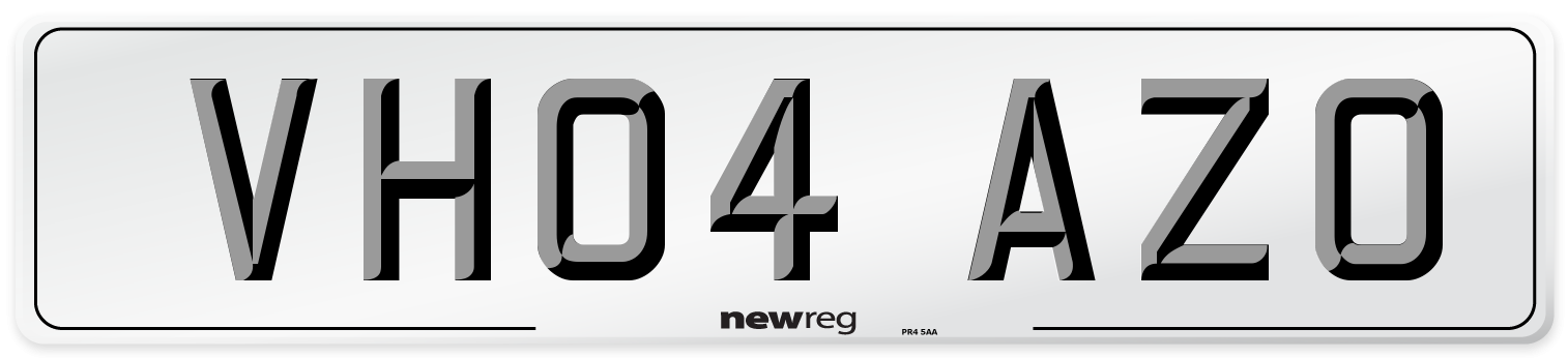 VH04 AZO Number Plate from New Reg